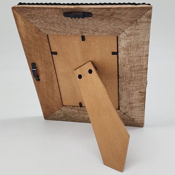 Rustic Wood Picture Frame With Bicycle Chain Border 3.5"x5.5" - Picture 7 of 11